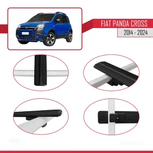 Fiat Panda Cross 2014 ve Sonrası ile uyumlu Basic Model Ara Atkı Tavan Barı SİYAH  3 ADET - Görsel 4