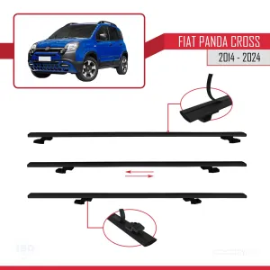 Fiat Panda Cross 2014 ve Sonrası ile uyumlu Basic Model Ara Atkı Tavan Barı SİYAH  3 ADET - Görsel 5