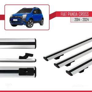 Fiat Panda Cross 2014 ve Sonrası ile uyumlu Basic Model Ara Atkı Tavan Barı GRİ  3 ADET thumb 3