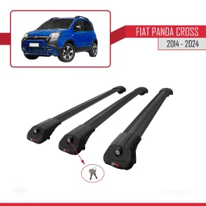 Fiat Panda Cross 2014 ve Sonrası ile uyumlu ACE-1 Ara Atkı Tavan Barı SİYAH 3 ADET BAR thumb 4