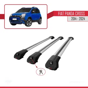 Fiat Panda Cross 2014 ve Sonrası ile uyumlu ACE-1 Ara Atkı Tavan Barı GRİ 3 ADET BAR thumb 4