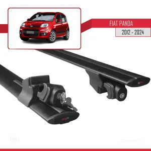 Fiat Panda 319 2012 ve Sonrası ile uyumlu HOOK Model Anahtar Kilitli Ara Atkı Tavan Barı SİYAH - Görsel 5