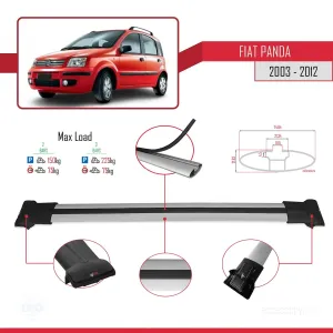 Fiat Panda 169 2003-2012 Arası ile uyumlu FLY Model Ara Atkı Tavan Barı GRİ - Görsel 4