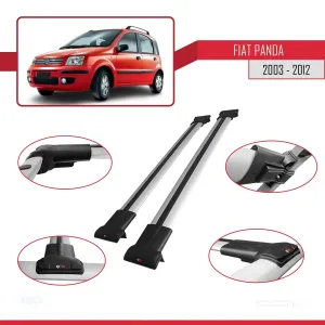 Fiat Panda 169 2003-2012 Arası ile uyumlu FLY Model Ara Atkı Tavan Barı GRİ - Görsel 5