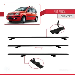 Fiat Panda 169 2003-2012 Arası ile uyumlu Basic Model Ara Atkı Tavan Barı SİYAH 3 ADET - Görsel 5