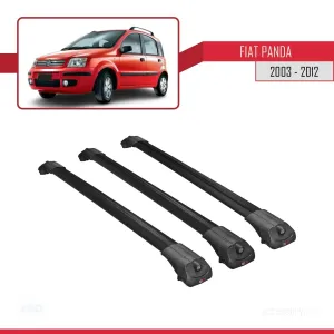 Fiat Panda 169 2003-2012 Arası ile uyumlu ACE-1 Ara Atkı Tavan Barı SİYAH 3 ADET BAR - Görsel 3