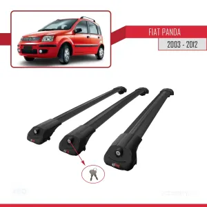 Fiat Panda 169 2003-2012 Arası ile uyumlu ACE-1 Ara Atkı Tavan Barı SİYAH 3 ADET BAR - Görsel 4