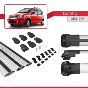 Fiat Panda 2003-2012 Arası ile uyumlu ACE-1 Ara Atkı Tavan Barı GRİ 3 ADET BAR - Görsel 5
