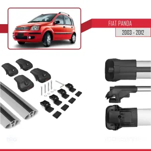 Fiat Panda 2003-2012 Arası ile uyumlu ACE-1 Ara Atkı Tavan Barı GRİ thumb 5