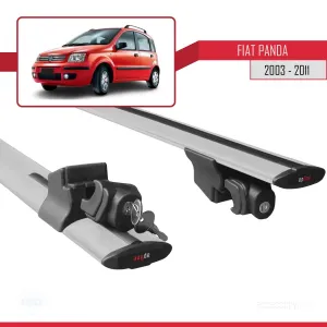 Fiat Panda 2003-2011 Arası ile uyumlu HOOK Model Anahtar Kilitli Ara Atkı Tavan Barı GRİ - Görsel 5