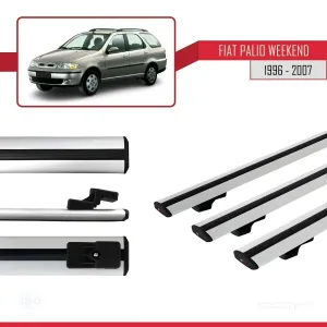 Fiat Palio WEEKEND 1996-2007 Arası ile uyumlu Basic Model Ara Atkı Tavan Barı GRİ 3 ADET - Görsel 3