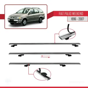 Fiat Palio WEEKEND 1996-2007 Arası ile uyumlu Basic Model Ara Atkı Tavan Barı GRİ 3 ADET - Görsel 5