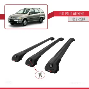 Fiat Palio WEEKEND 1996-2007 Arası ile uyumlu ACE-1 Ara Atkı Tavan Barı SİYAH 3 ADET BAR - Görsel 4