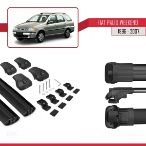 Fiat Palio WEEKEND 1996-2007 Arası ile uyumlu ACE-1 Ara Atkı Tavan Barı SİYAH - Görsel 5