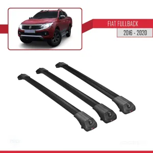 Fiat Fullback KL/502-503 2016-2019 Arası ile uyumlu ACE-1 Ara Atkı Tavan Barı SİYAH 3 ADET BAR - Görsel 3