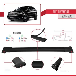 Fiat Freemont 2011-2015 Arası ile Uyumlu FLY Model Ara Atkı Tavan Barı SİYAH thumb 4