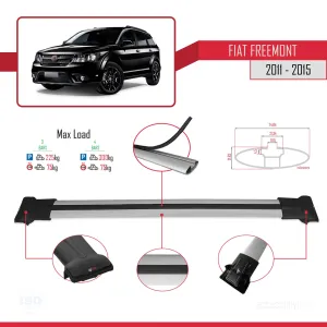 Fiat Freemont 2011-2015 Arası ile Uyumlu FLY Model Ara Atkı Tavan Barı GRİ 3 ADET BAR - Görsel 4