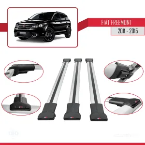 Fiat Freemont 2011-2015 Arası ile Uyumlu FLY Model Ara Atkı Tavan Barı GRİ 3 ADET BAR - Görsel 5