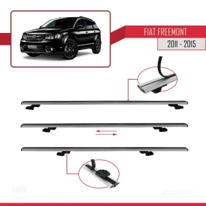 Fiat Freemont 2011-2015 Arası ile uyumlu Basic Model Ara Atkı Tavan Barı GRİ 3 ADET thumb 5