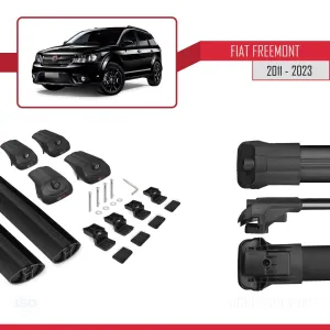 Fiat Freemont 2011-2015 Arası ile uyumlu ACE-1 Ara Atkı Tavan Barı SİYAH - Görsel 5