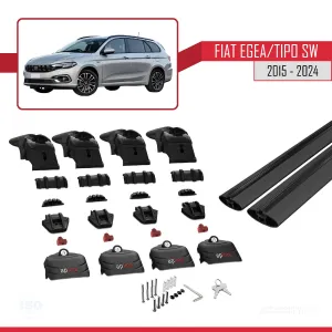 Fiat Egea/Tipo SW 2015 ve Sonrası ile uyumlu ACE-2 Ara Atkı Tavan Barı SİYAH thumb 5