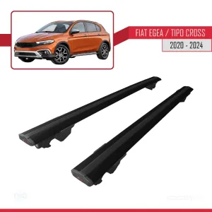 Fiat Egea Cross 2020 ve Sonrası ile uyumlu HOOK Model Anahtar Kilitli Ara Atkı Tavan Barı SİYAH thumb 4