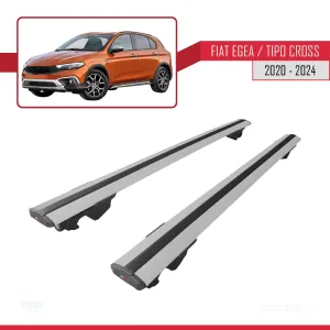Fiat Egea Cross 2020 ve Sonrası ile uyumlu HOOK Model Anahtar Kilitli Ara Atkı Tavan Barı GRİ - Görsel 4