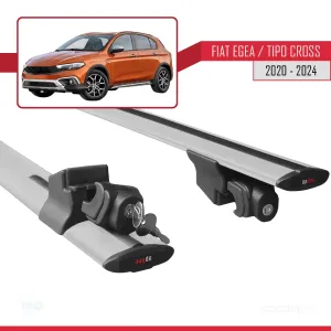 Fiat Egea Cross 2020 ve Sonrası ile uyumlu HOOK Model Anahtar Kilitli Ara Atkı Tavan Barı GRİ - Görsel 5