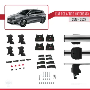 Fiat Egea / Tipo Hatchback 2016 ve Sonrası ile uyumlu ACE-4 Ara Atkı Tavan Barı GRİ thumb 4