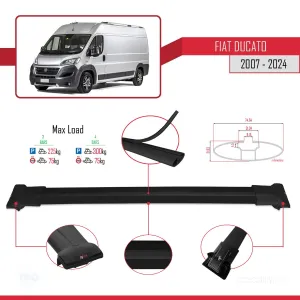 Fiat Ducato X250/X290 2007 ve Sonrası ile uyumlu FLY Model Ara Atkı Tavan Barı SİYAH 4 ADET BAR - Görsel 4