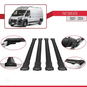 Fiat Ducato X250/X290 2007 ve Sonrası ile uyumlu FLY Model Ara Atkı Tavan Barı SİYAH 4 ADET BAR - Görsel 5