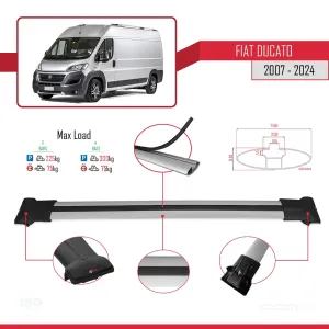 Fiat Ducato X250/X290 2007 ve Sonrası ile uyumlu FLY Model Ara Atkı Tavan Barı GRİ 3 ADET BAR - Görsel 4