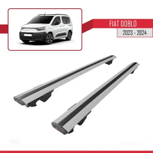 Fiat Doblo 2023 ve Sonrası ile uyumlu HOOK Model Anahtar Kilitli Ara Atkı Tavan Barı GRİ thumb 4