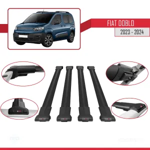 Fiat Doblo K9 2023 ve Sonrası ile uyumlu FLY Model Ara Atkı Tavan Barı SİYAH 4 ADET BAR - Görsel 5