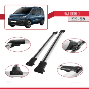 Fiat Doblo K9 2023 ve Sonrası ile uyumlu FLY Model Ara Atkı Tavan Barı GRİ - Görsel 4
