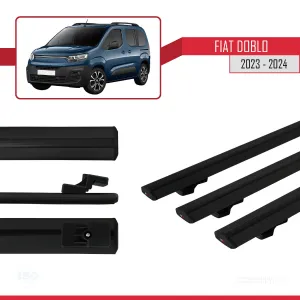 Fiat Doblo K9 2023 ve Sonrası ile uyumlu Basic Model Ara Atkı Tavan Barı SİYAH 3 ADET - Görsel 5
