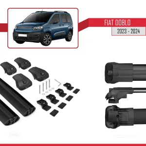 Fiat Doblo K9 2023 ve Sonrası ile uyumlu ACE-1 Ara Atkı Tavan Barı SİYAH - Görsel 5
