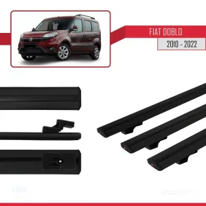 Fiat Doblo 263/263 FL 2010-2022 Arası ile uyumlu Basic Model Ara Atkı Tavan Barı SİYAH 3 ADET - Görsel 3