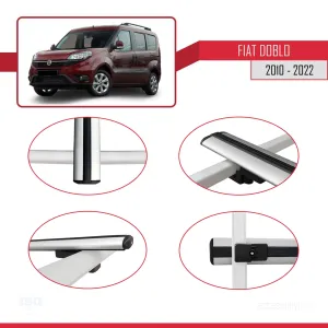 Fiat Doblo 2010-2022 Arası ile uyumlu Basic Model Ara Atkı Tavan Barı GRİ 3 ADET thumb 4