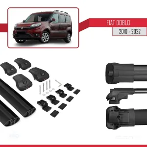 Fiat Doblo 263/263 FL 2010-2022 Arası ile uyumlu ACE-1 Ara Atkı Tavan Barı SİYAH - Görsel 5
