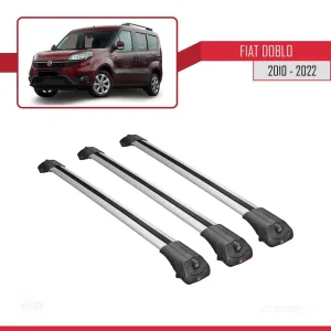 Fiat Doblo 2010-2022 Arası ile uyumlu ACE-1 Ara Atkı Tavan Barı GRİ 3 ADET BAR thumb 3