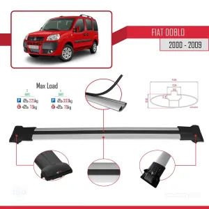 Fiat Doblo 223 2000-2009 Arası ile uyumlu FLY Model Ara Atkı Tavan Barı GRİ 3 ADET BAR - Görsel 4
