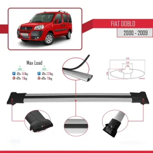 Fiat Doblo 223 2000-2009 Arası ile uyumlu FLY Model Ara Atkı Tavan Barı GRİ - Görsel 4
