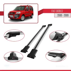 Fiat Doblo 223 2000-2009 Arası ile uyumlu FLY Model Ara Atkı Tavan Barı GRİ - Görsel 5