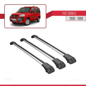 Fiat Doblo 223 2000-2009 Arası ile uyumlu ACE-1 Ara Atkı Tavan Barı GRİ 3 ADET BAR - Görsel 3