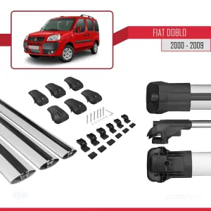 Fiat Doblo 223 2000-2009 Arası ile uyumlu ACE-1 Ara Atkı Tavan Barı GRİ 3 ADET BAR - Görsel 5
