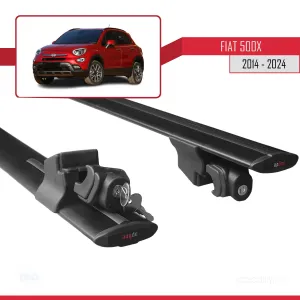 Fiat 500X 2014 ve Sonrası ile uyumlu HOOK Model Anahtar Kilitli Ara Atkı Tavan Barı SİYAH - Görsel 5