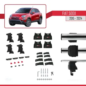 Fiat 500X Type 334 Fiat 500 X 2015-2024 ile uyumlu ACE-4 Ara Atkı Tavan Barı GRİ - Görsel 5