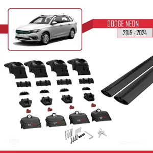Dodge Neon 2015 ve Sonrası ile uyumlu ACE-2 Ara Atkı Tavan Barı SİYAH thumb 5