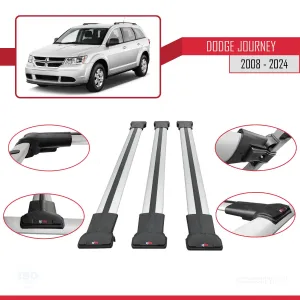 Dodge Journey 2008 ve Sonrası ile Uyumlu FLY Model Ara Atkı Tavan Barı GRİ 3 ADET BAR - Görsel 5